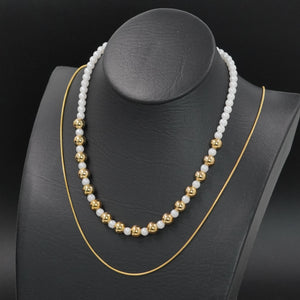 Collares™| Combo Collar Perlas-Cadena